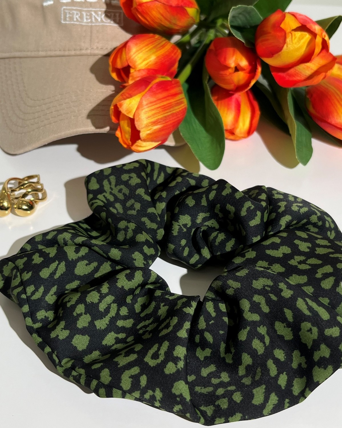 Scrunchie Animal Print Λαδί
