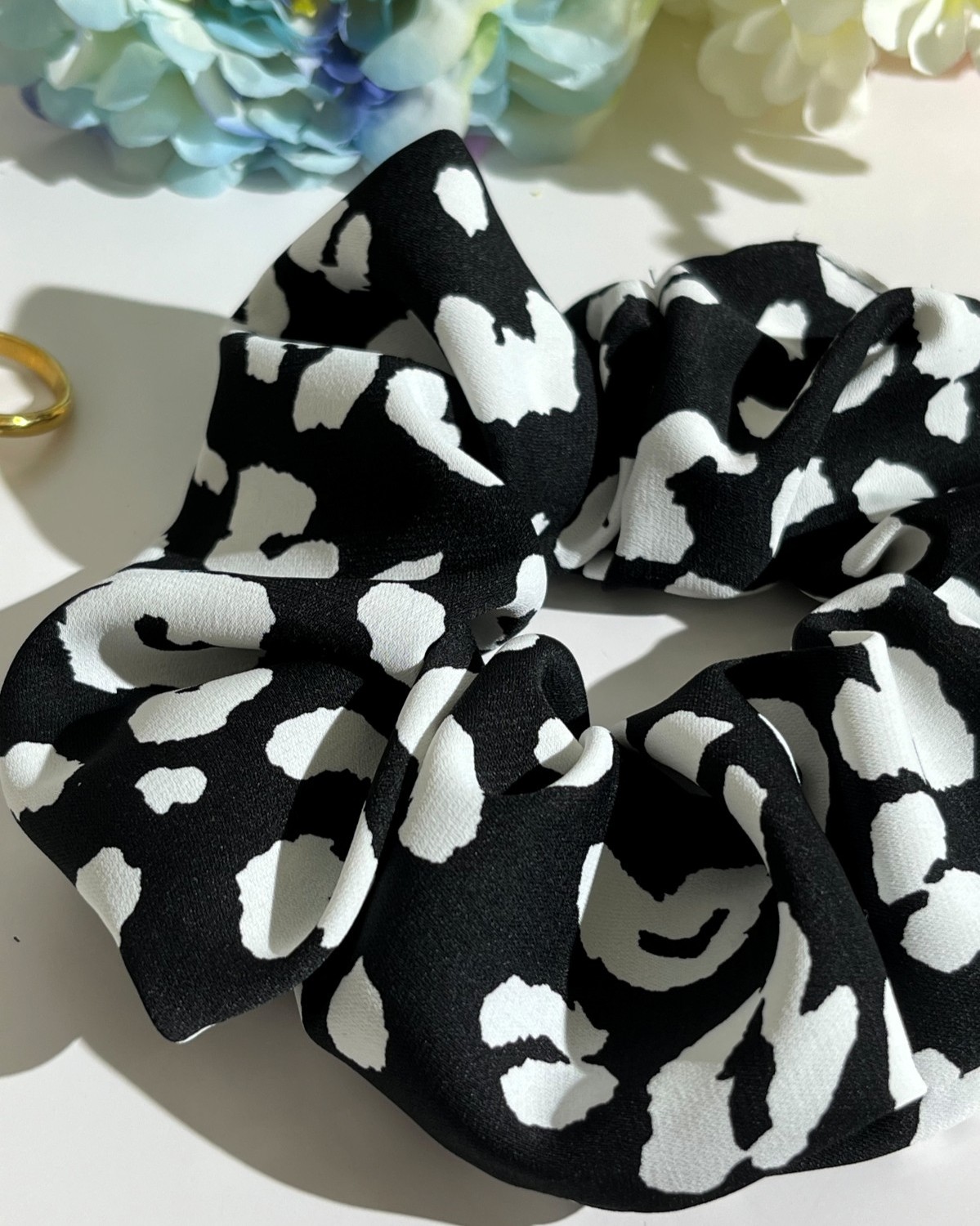 Scrunchie Animal Print Ασπρόμαυρο