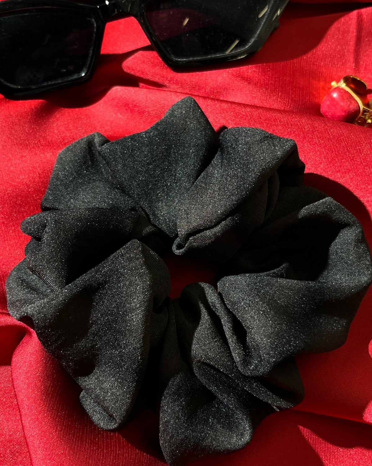 Scrunchie Rayon Μαύρο
