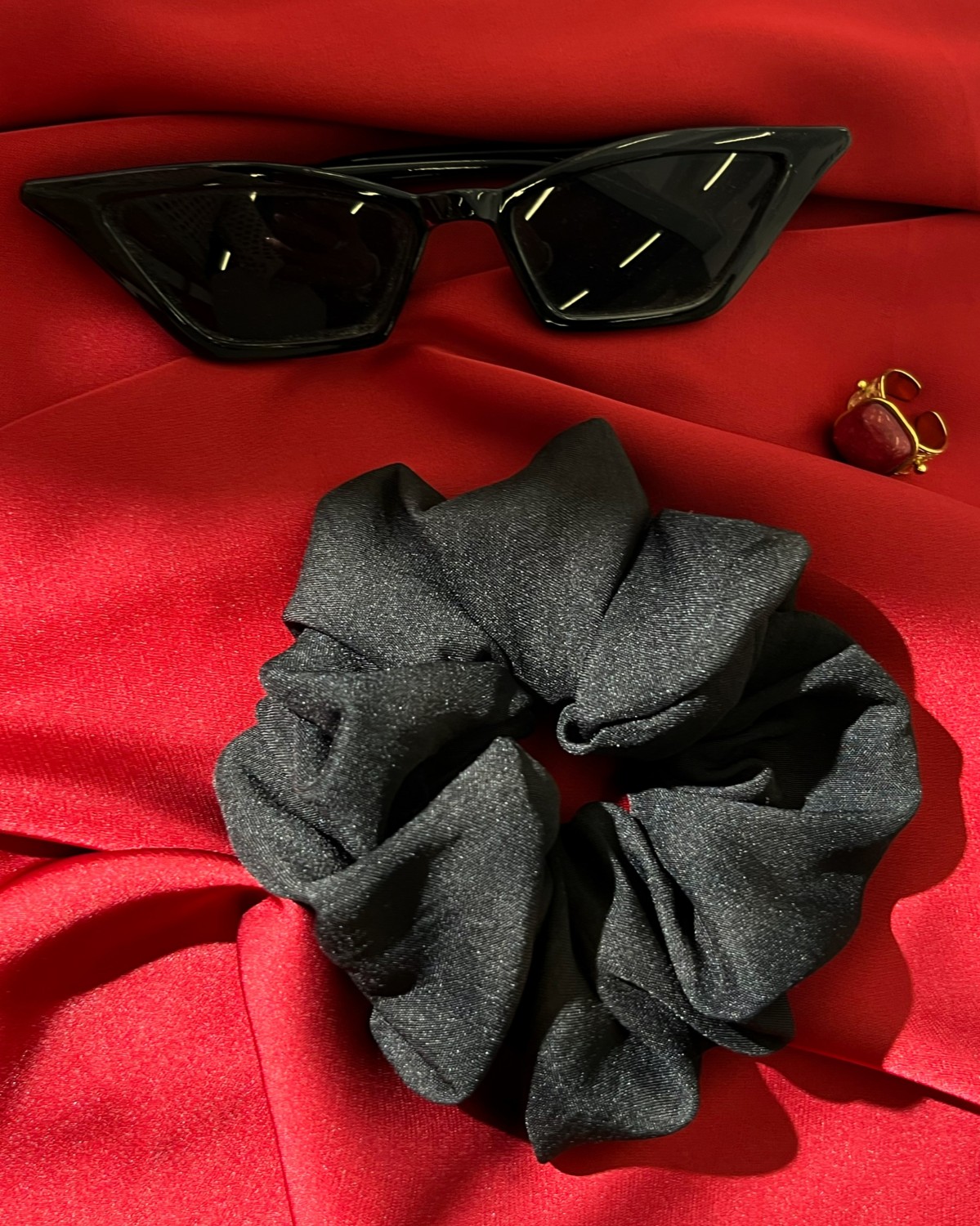 Scrunchie Rayon Μαύρο