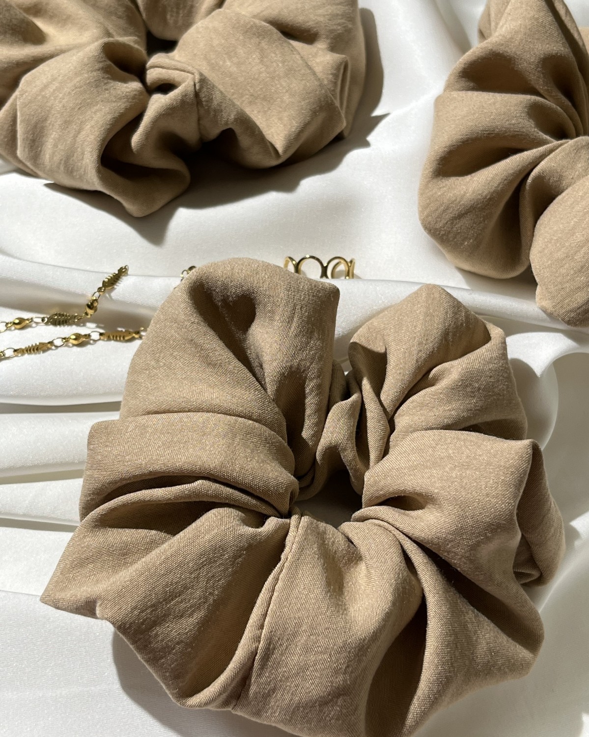 Scrunchie Rayon Μπεζ