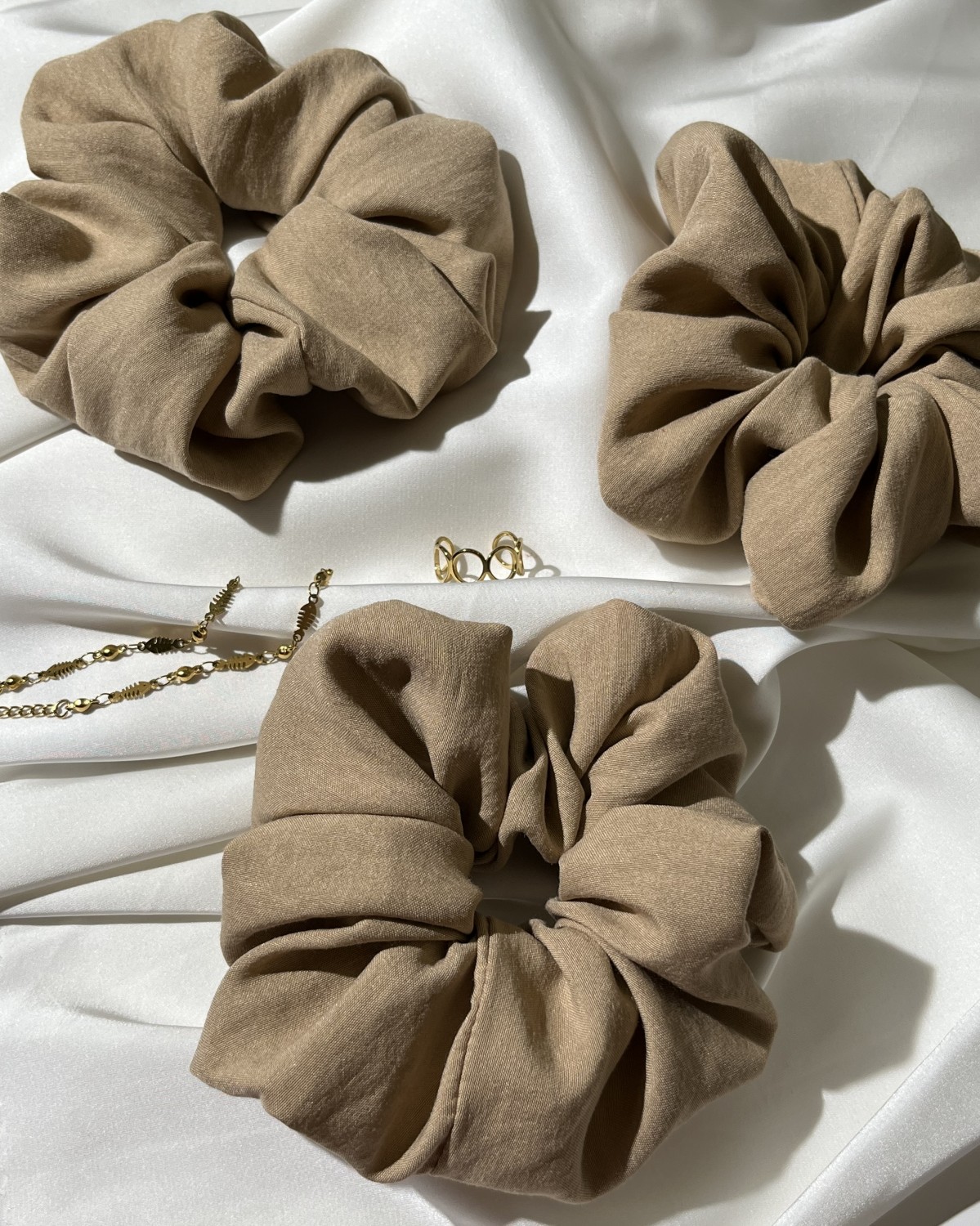 Scrunchie Rayon Μπεζ