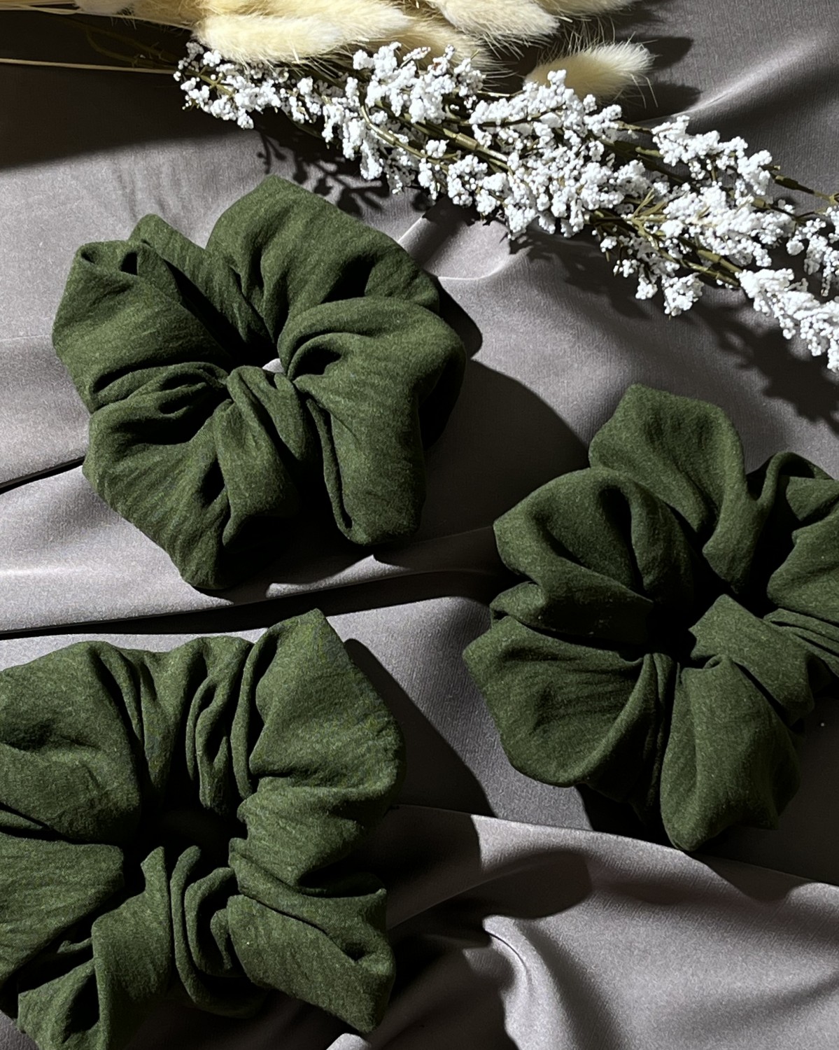 Scrunchie Rayon Λαδί