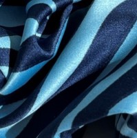 Scrunchie Σατέν Ζεβρέ Γαλάζιο