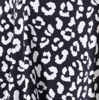 Φόρεμα Βισκόζ Με Βάτες Animal Print Ασπρόμαυρο