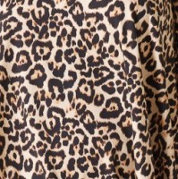 Φόρεμα Βισκόζ Με Βάτες Animal Print Καφέ Ανοιχτό