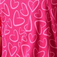 Σετ Πιτζάμας Μακρύ Μανίκι Με Καρδoύλες Hot Pink