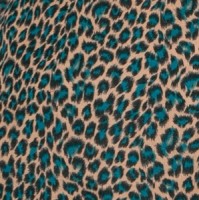 Kopertowa sweterkowa bluzka, animal print, kolor petrol