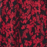 Φόρεμα Κρουαζέ Φλοράλ Μαύρο-Κόκκινο