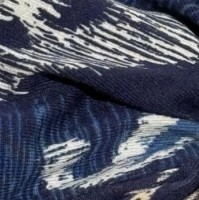 Scrunchie Βισκόζ Εμπριμέ Ίντιγκο