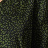 Φόρεμα Με Καμπάνα Μανίκι Animal Print Λαδί