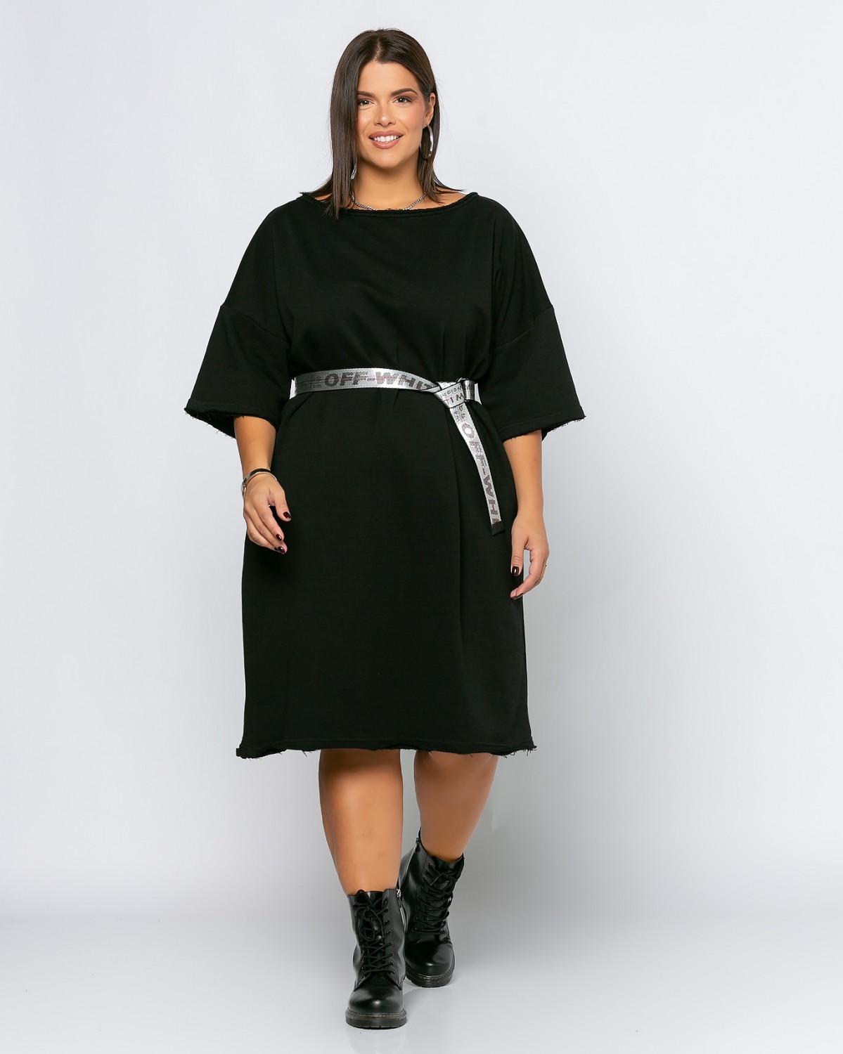 Sukienka typu bluza, midi, kolor czarny