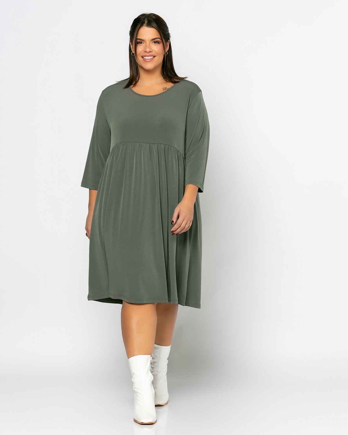 Italy Dress, kolor oliwkowy