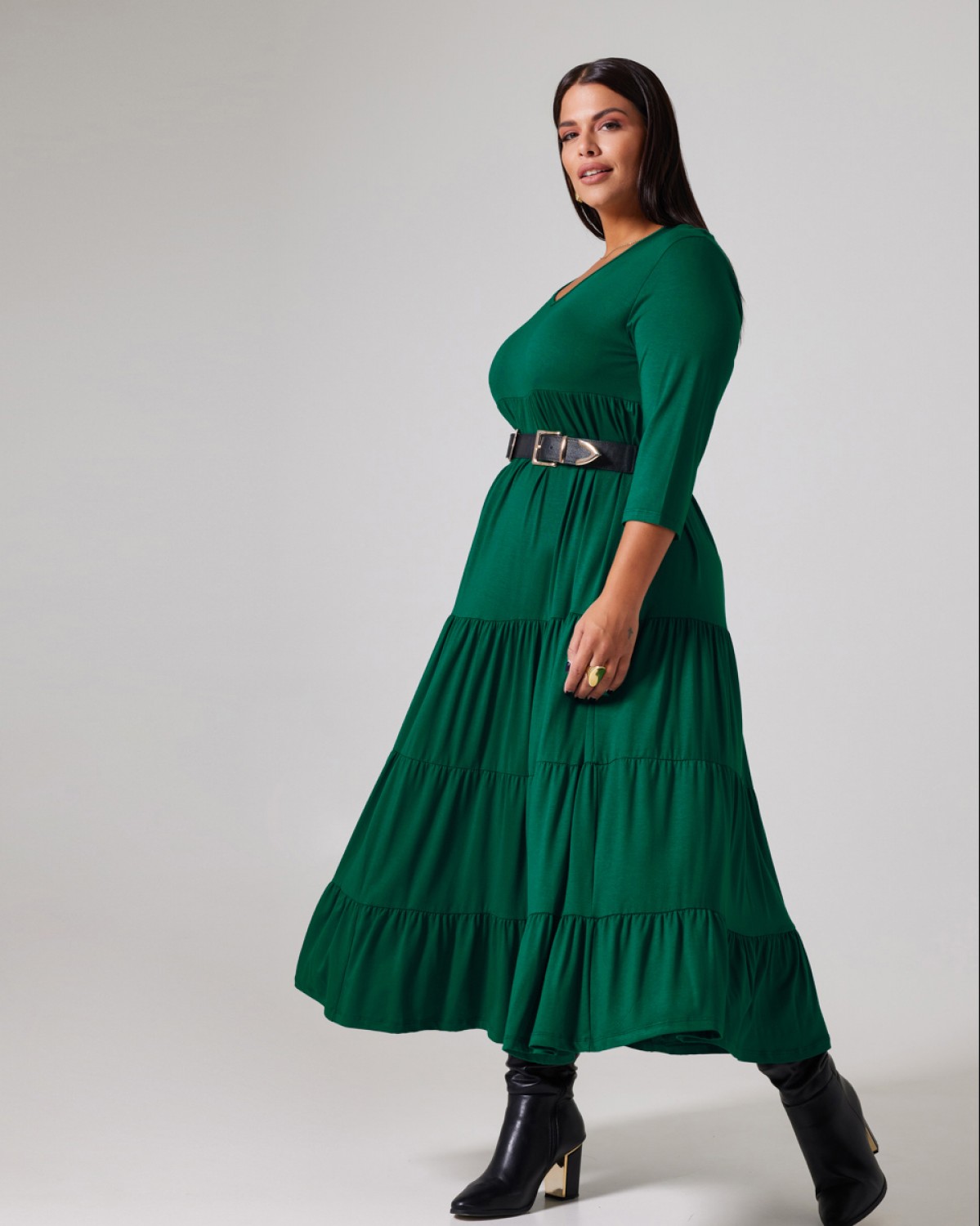 Φόρεμα Με Βολάν Πράσινο