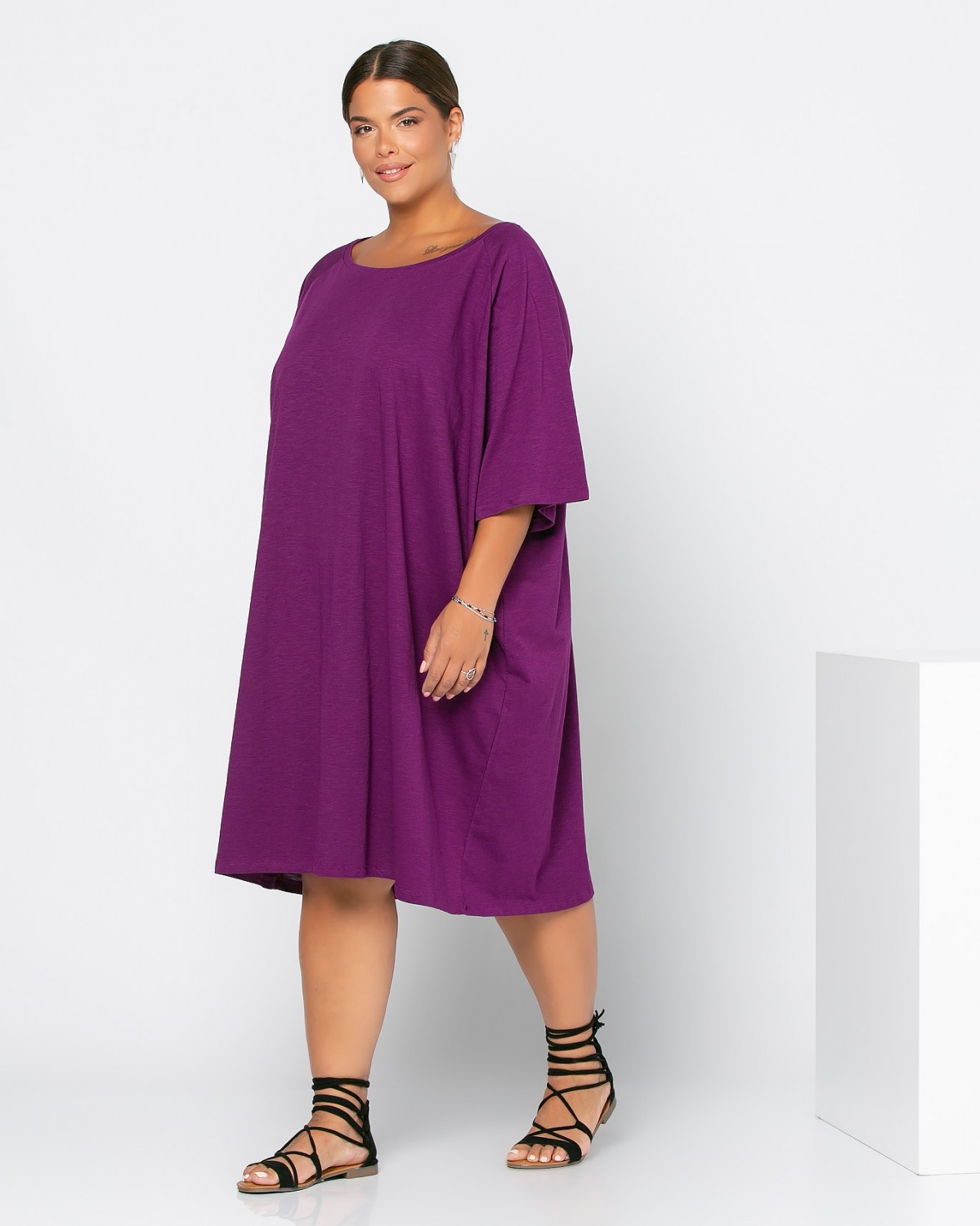 Basic Dress, kolor purpurowy