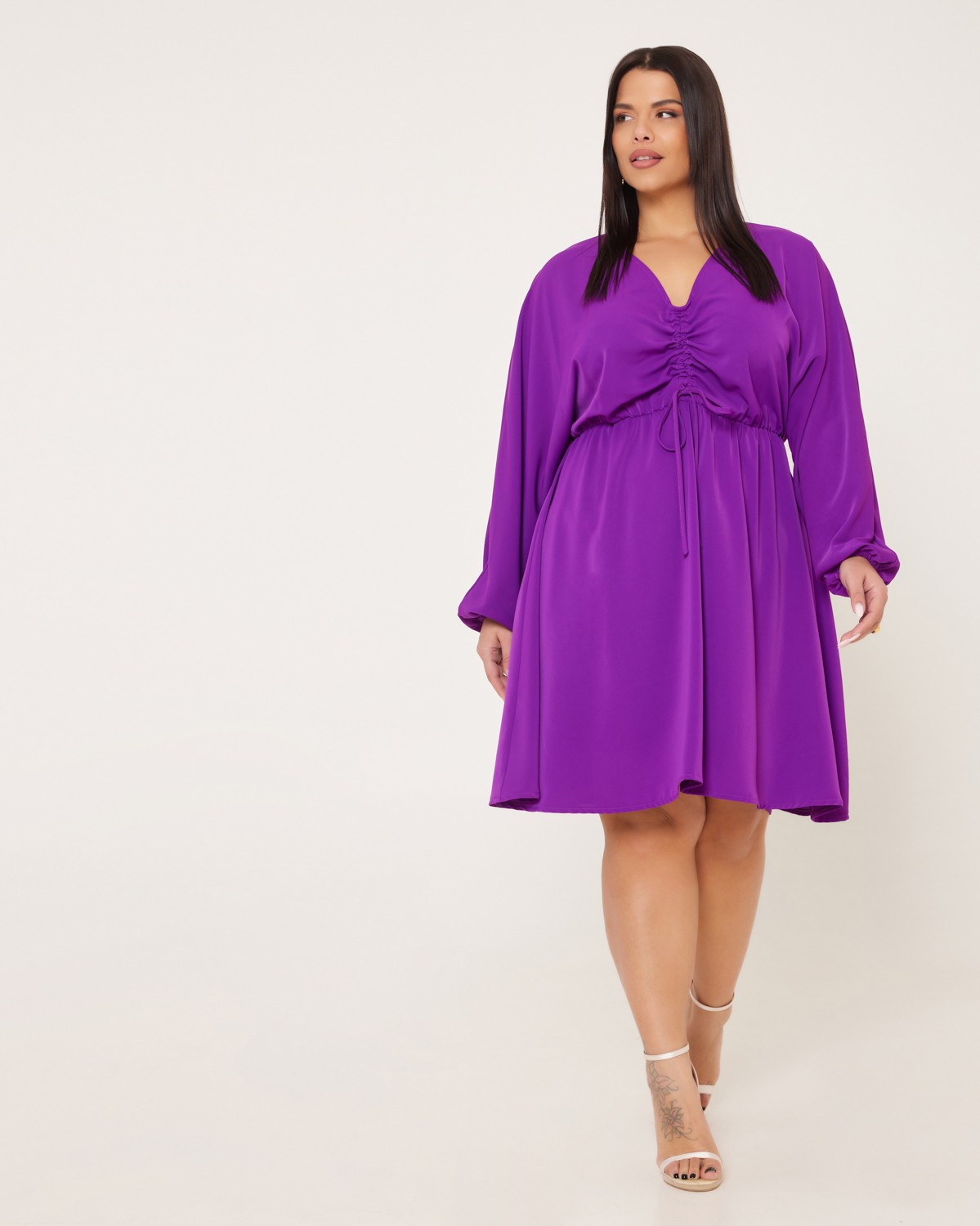 Φόρεμα Με Σούρα Στο Στήθος Vivid Purple