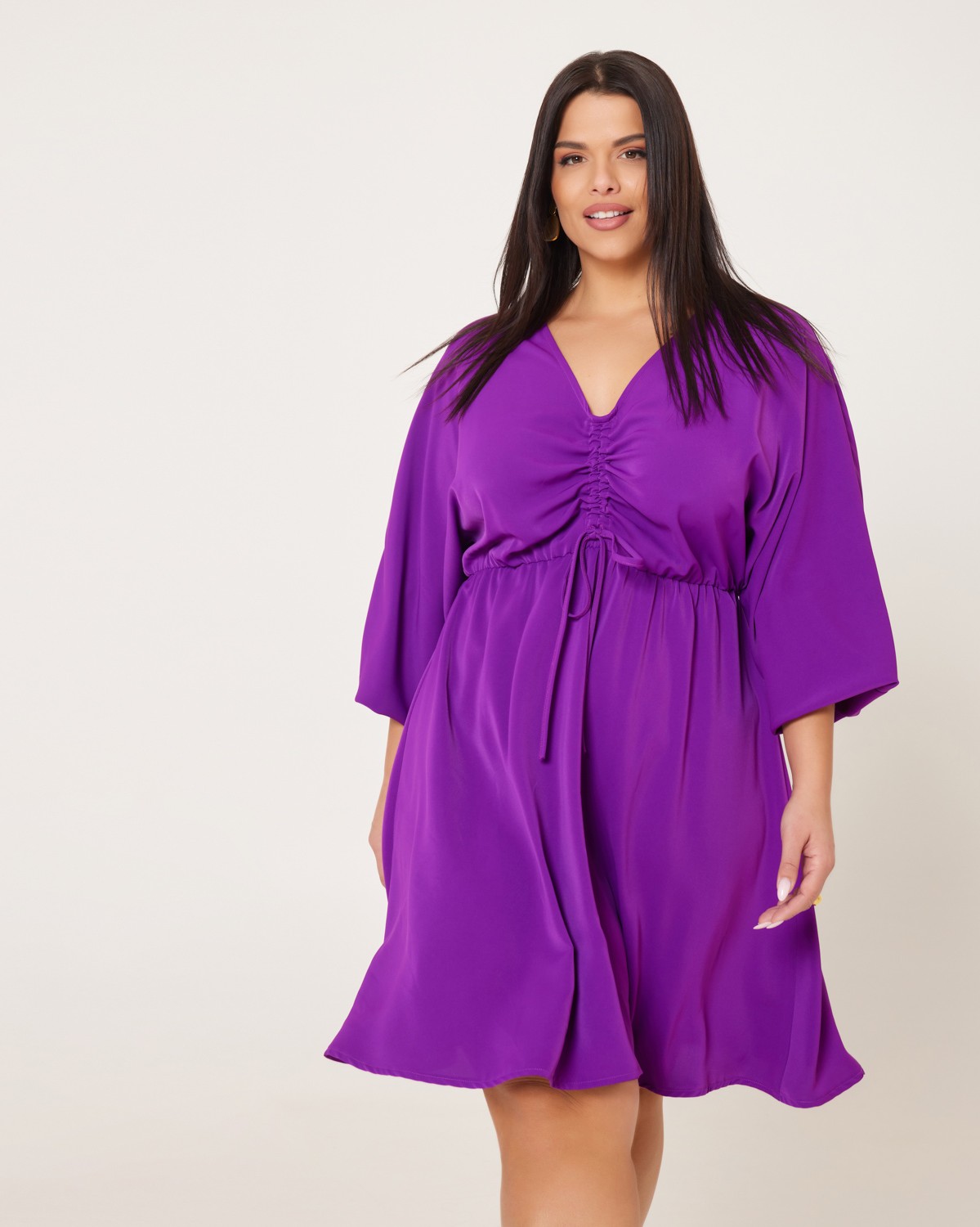 Φόρεμα Με Σούρα Στο Στήθος Vivid Purple