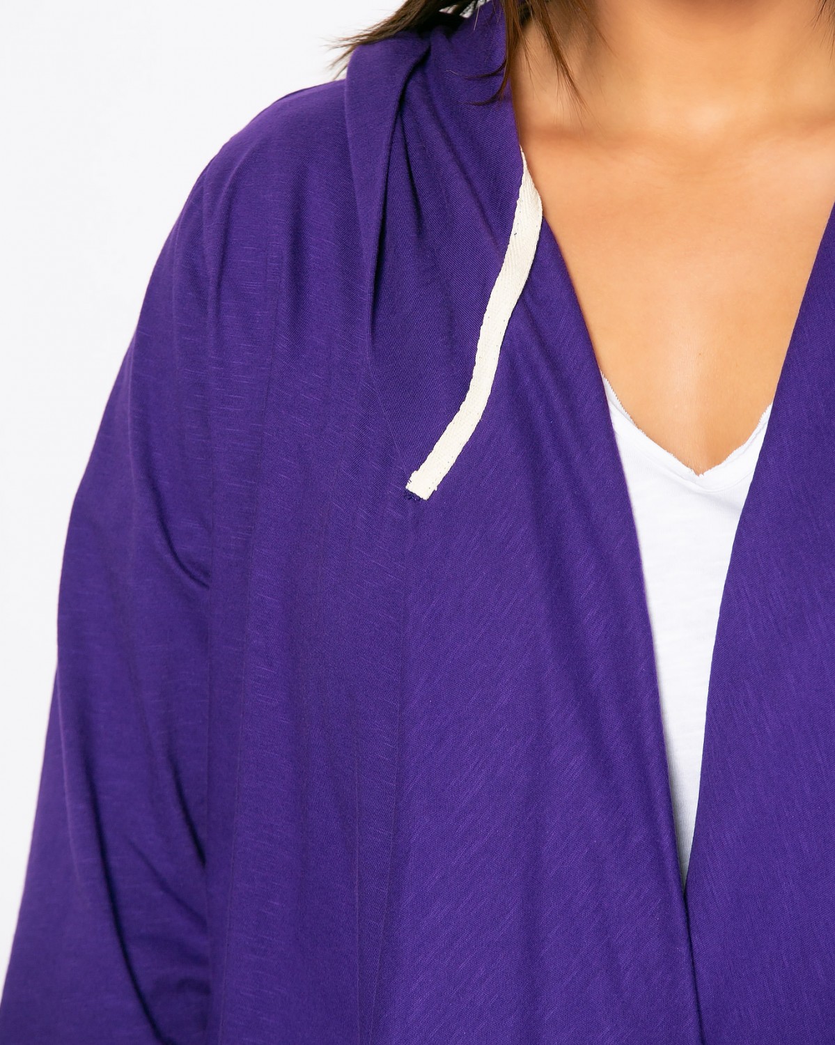 Wydłużana bluza narzutka, kolor purpurowy