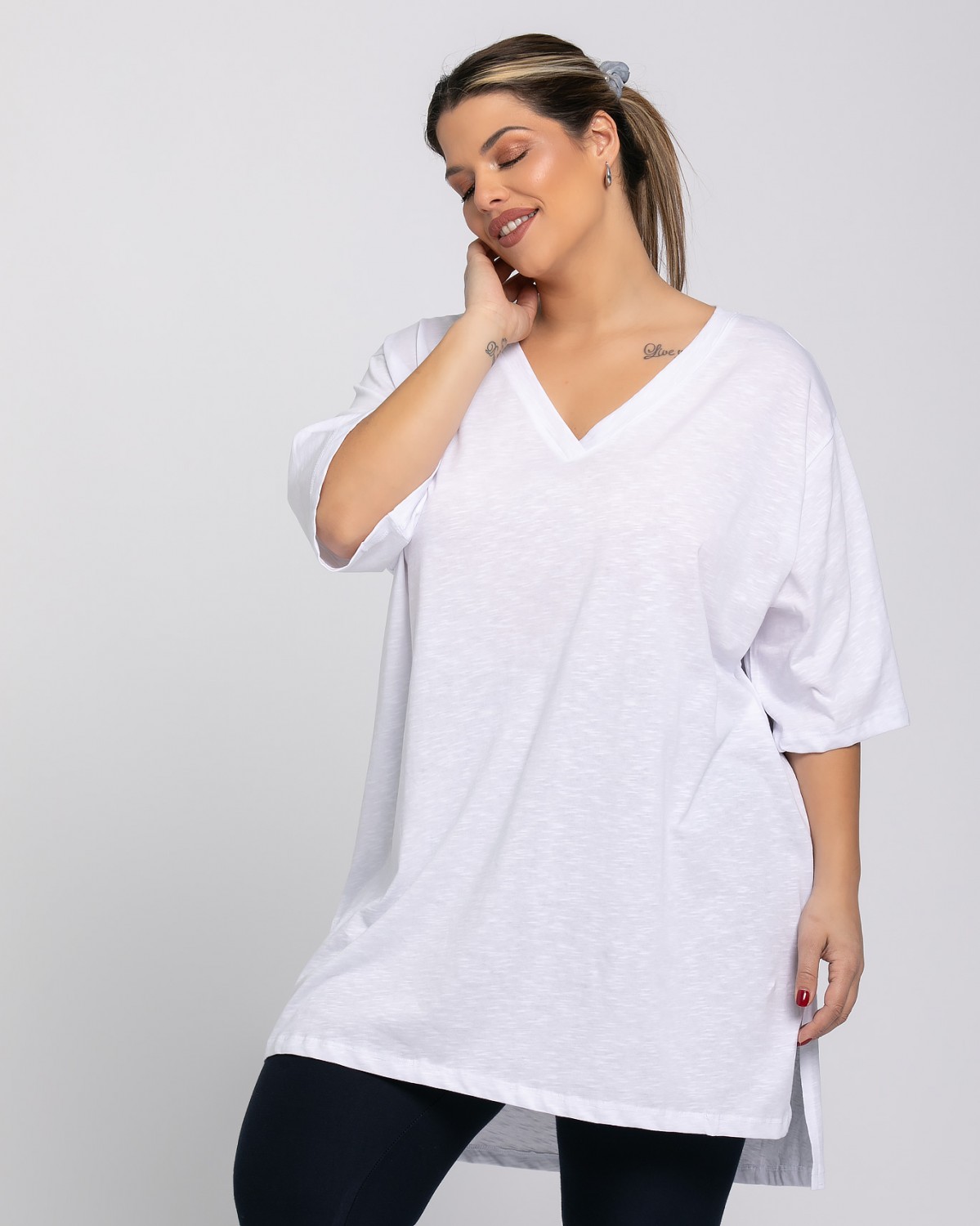 Oversize Τ-Shirt, kolor biały