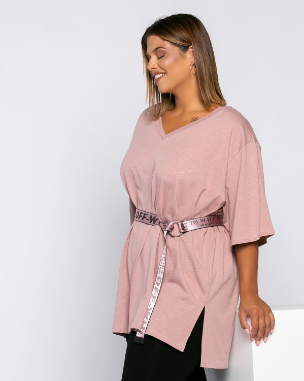 Oversize Τ-Shirt, kolor dusty pink