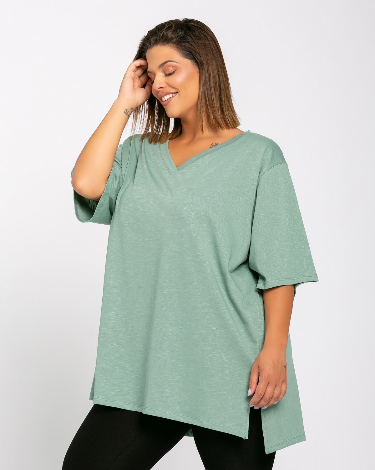 Oversize Τ-Shirt, kolor green olive