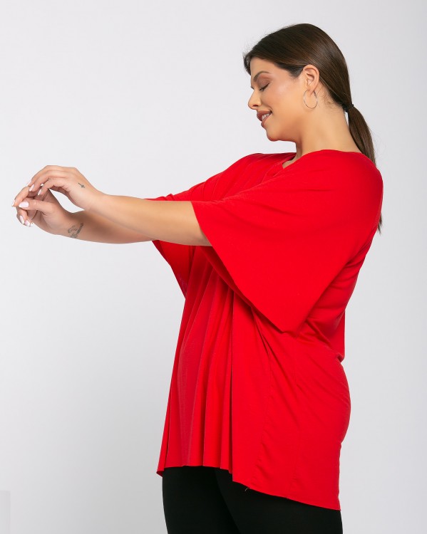 Τ-Shirt nietoperz, kolor czerwony