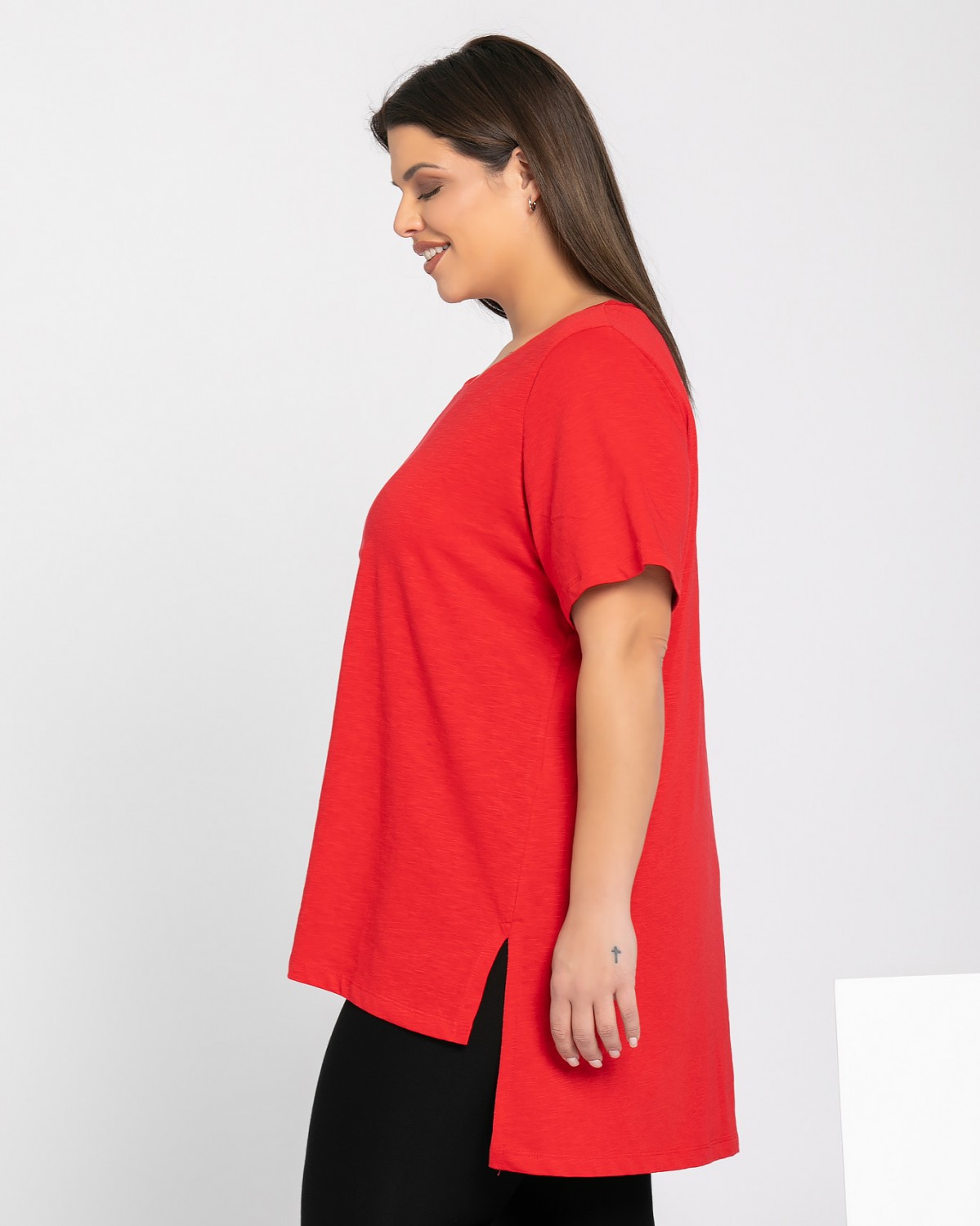 Basic Τ-Shirt, kolor czerwony
