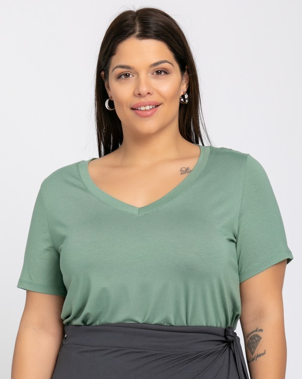 T-Shirt V, kolor green olive