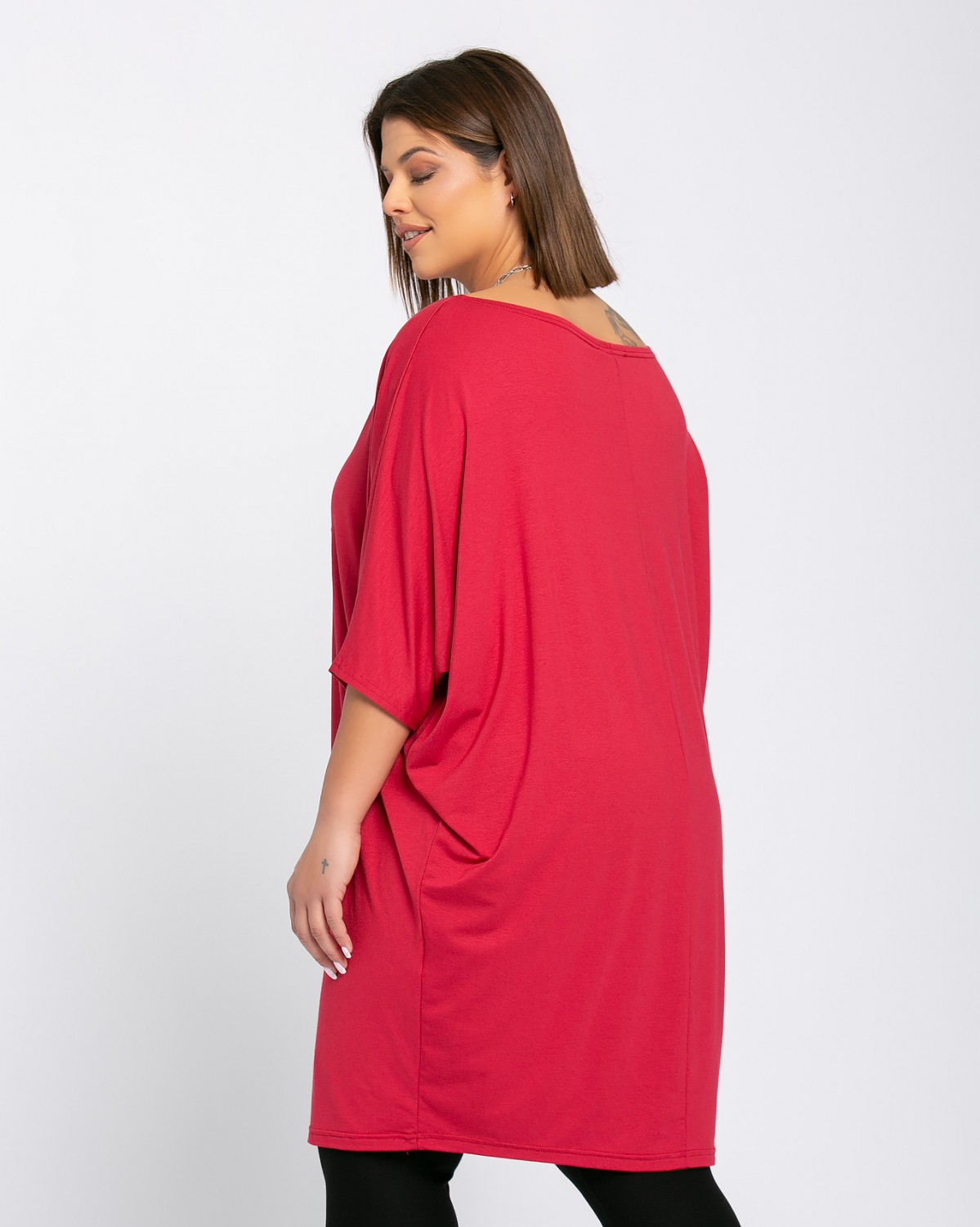Sukienka tiszertowa, kolor czereśniowy