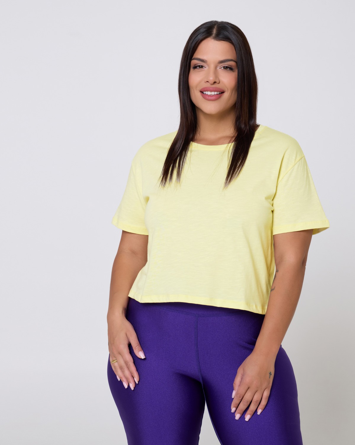 T-Shirt Crop Top Λεμονί