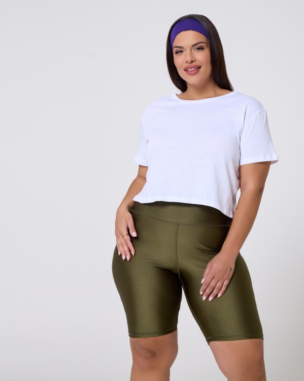 T-Shirt Crop Top Λευκό