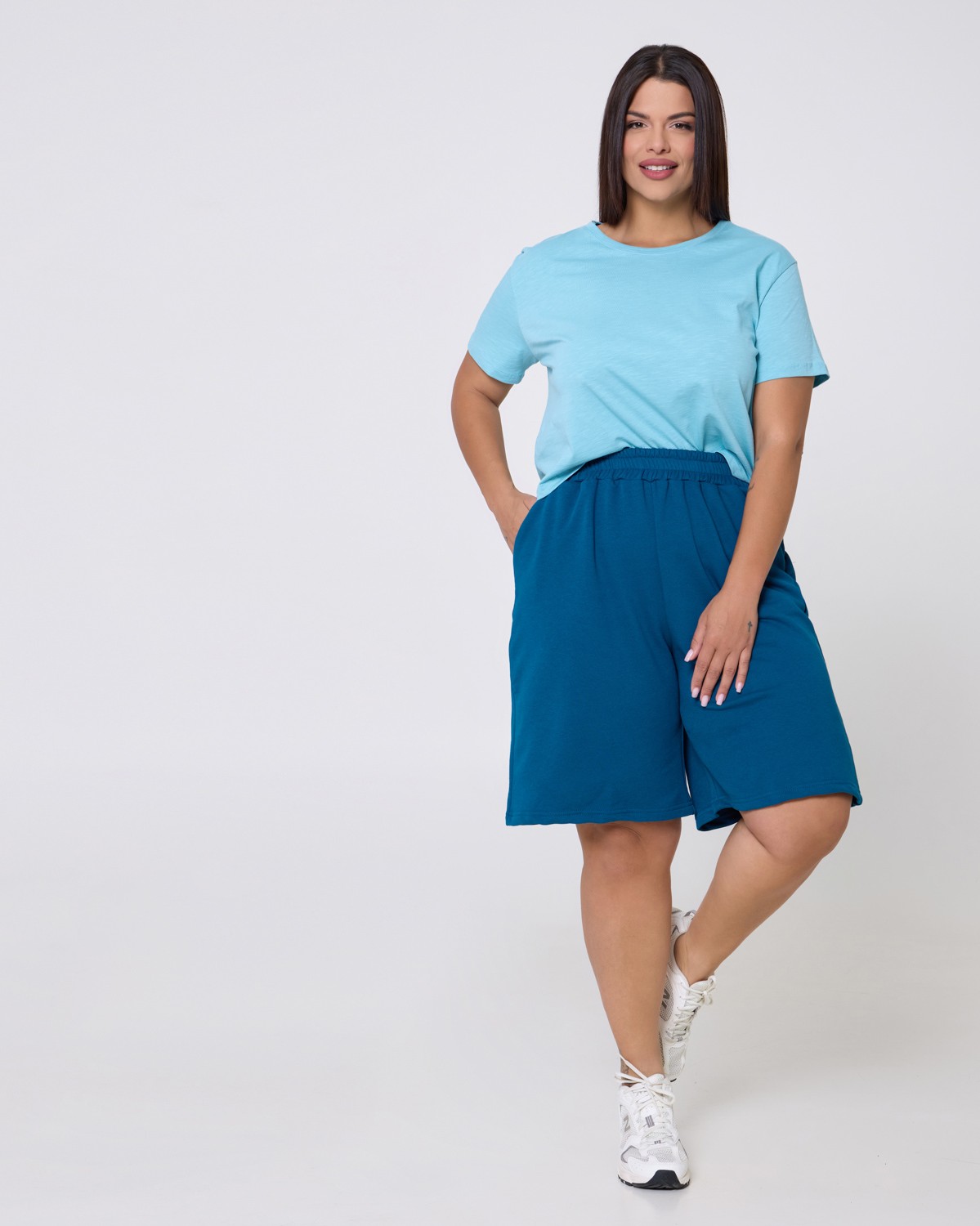 T-Shirt Crop Top Baby Blue