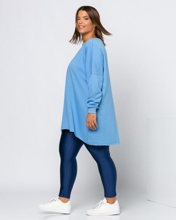 Bluza dresowa z postrzępieniami, kolor sky blue