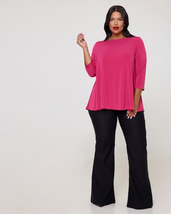 Μπλούζα Με Μικρό Άνοιγμα Στους Ώμους Hot Pink Dark