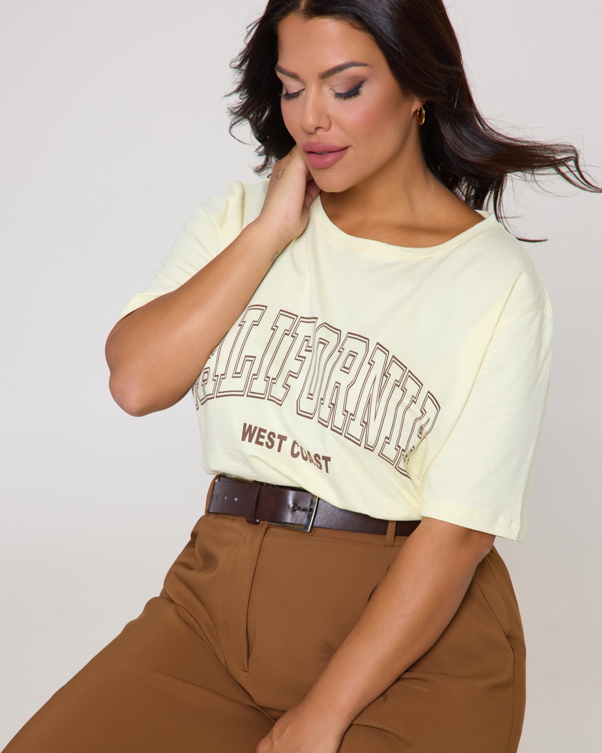 Τ-Shirt Βαμβακερό "California" Λεμονί