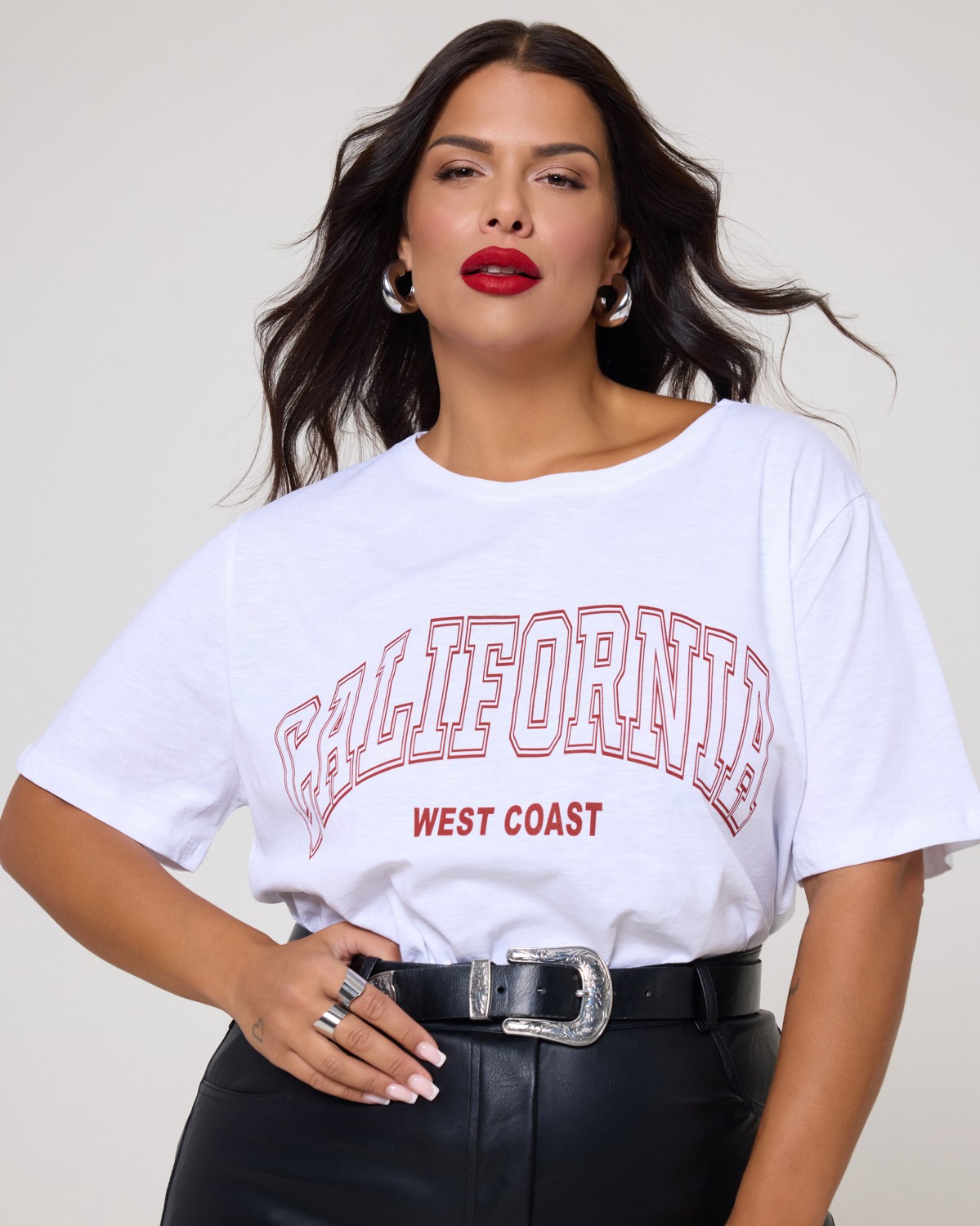 Τ-Shirt Βαμβακερό "California" Λευκό