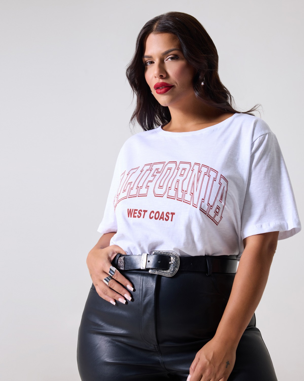 Τ-Shirt Βαμβακερό "California" Λευκό