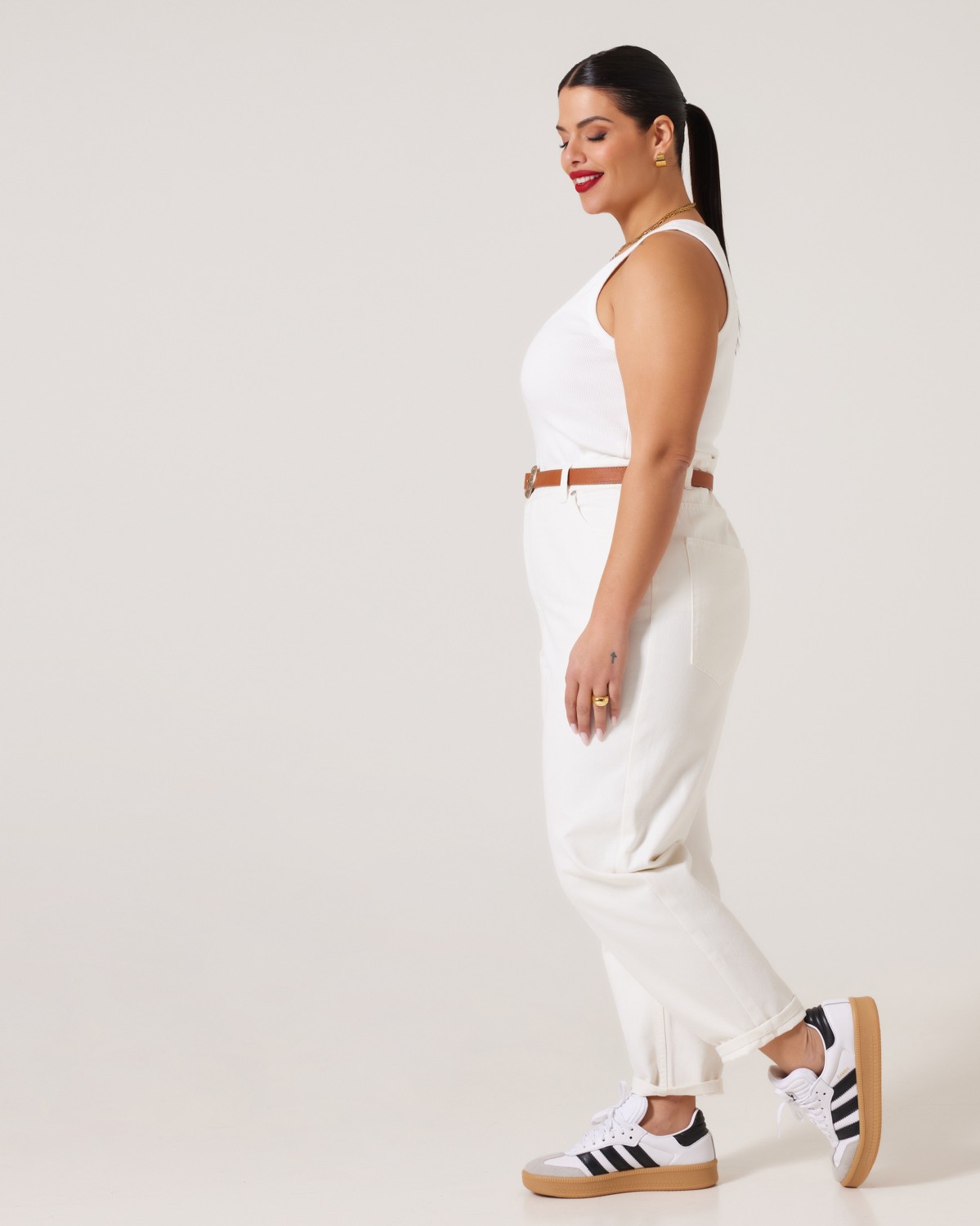 Loose Mom High Waist Jean Off White
