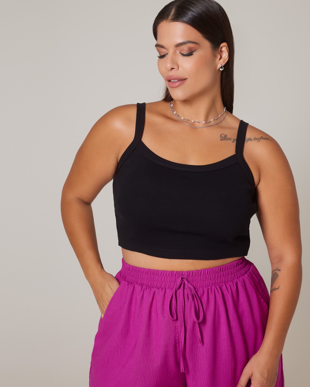 Ραντάκι Crop Ριπ Μαύρο 