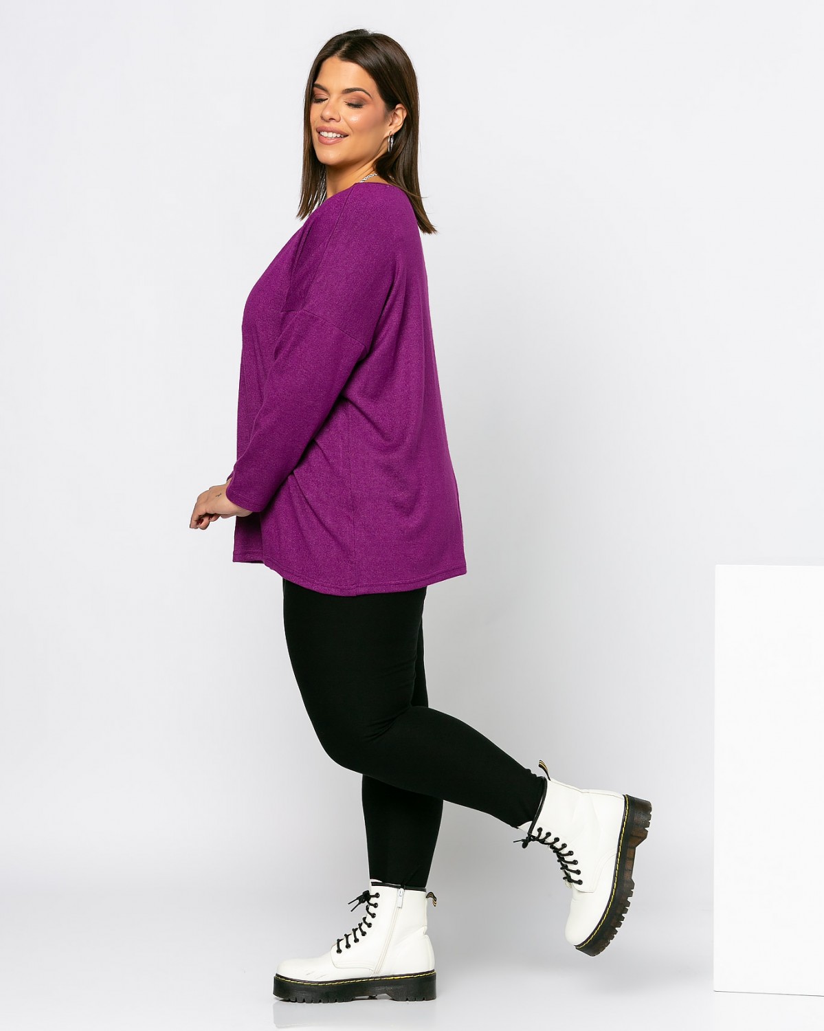 Sweterkowa bluza, kolor fioletowy
