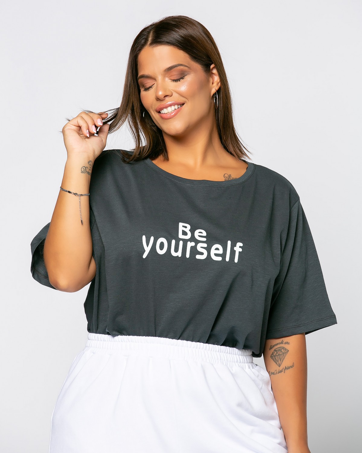 Τ-Shirt Be Yourself Ανθρακί