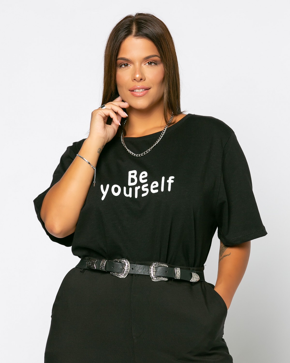 Τ-Shirt Be Yourself Μαύρο