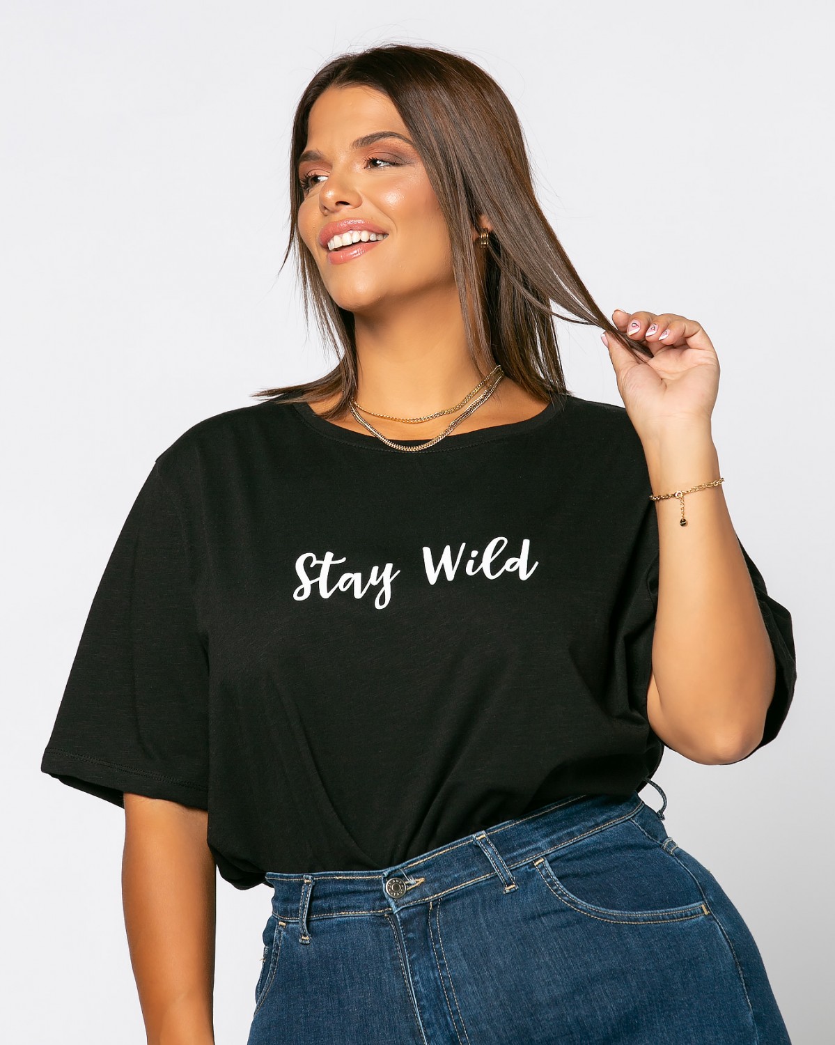 Τ-Shirt Stay Wild Μαύρο