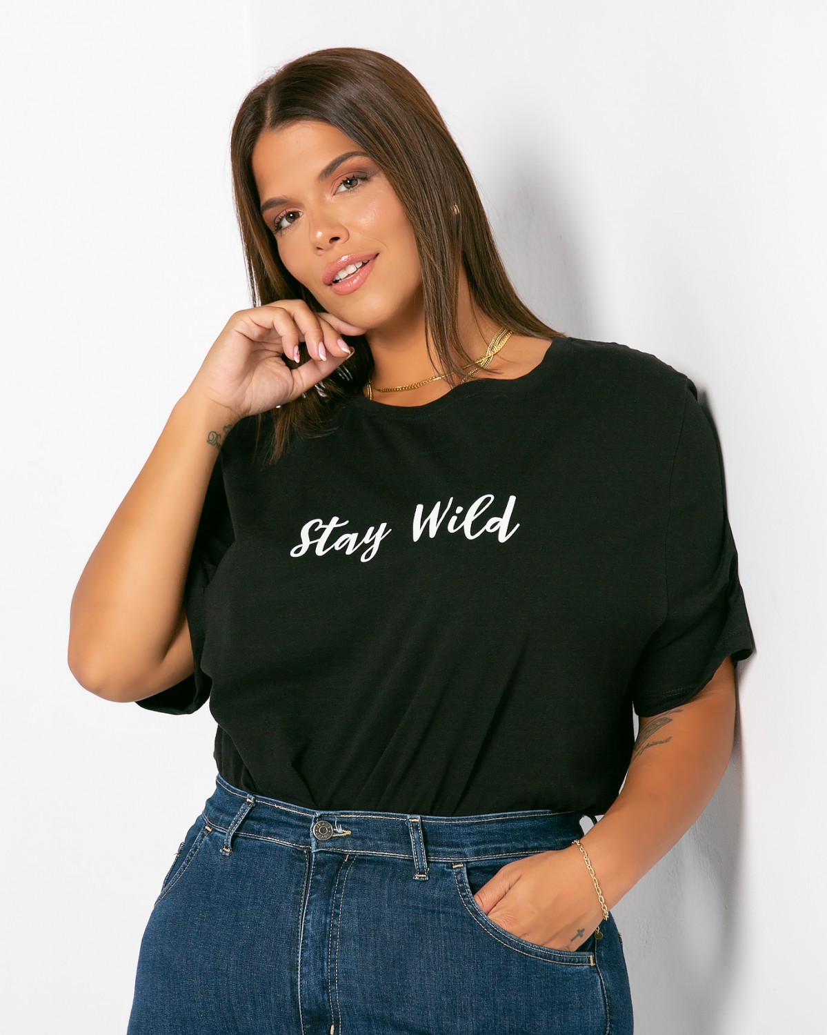 Τ-Shirt Stay Wild Μαύρο