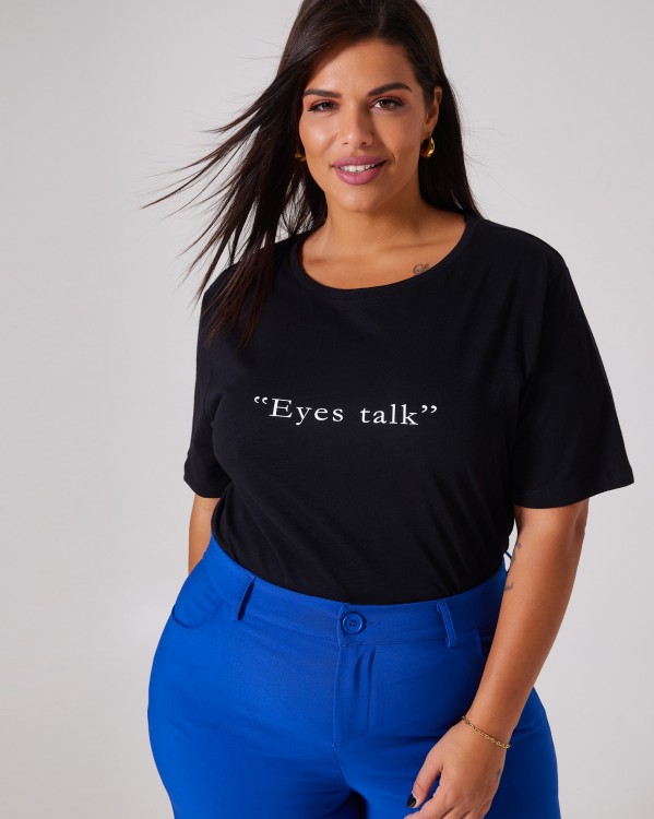 Τ-Shirt "Eyes Talk" Μαύρο