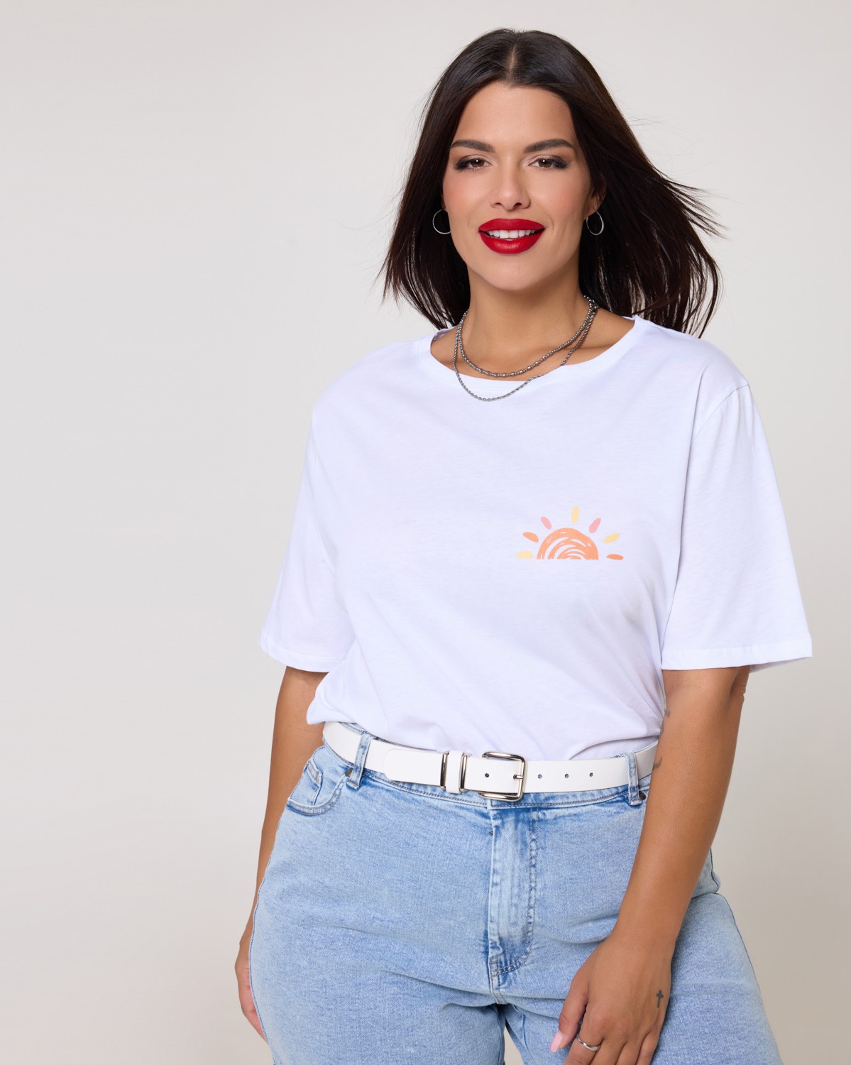 T-Shirt Βαμβακερό "Forever Chasing" Λευκό