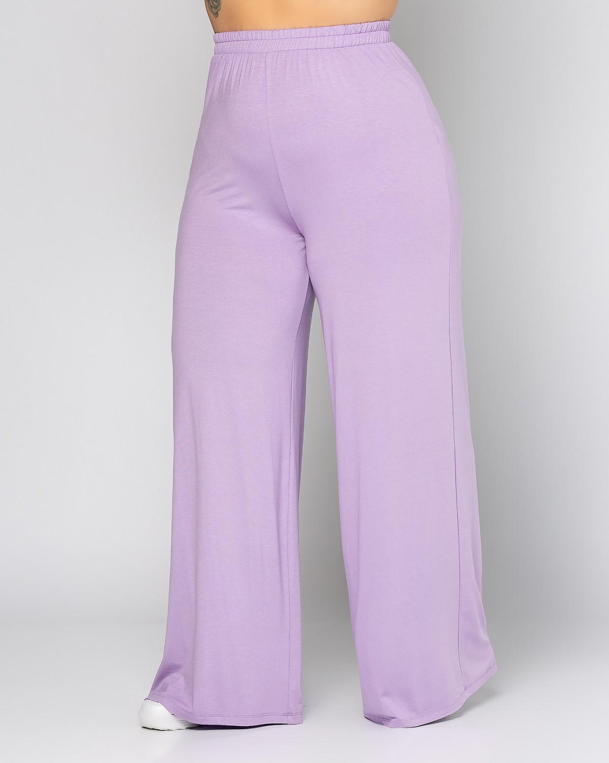 Szerokie spodnie z wiskozy, kolor liliowy