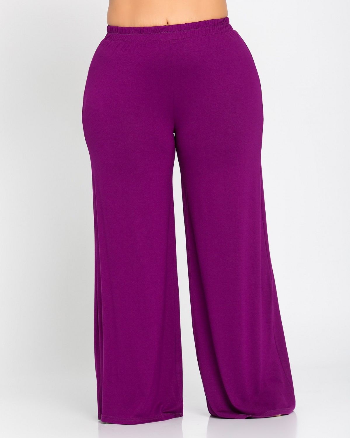 Szerokie spodnie z wiskozy, kolor purpurowy