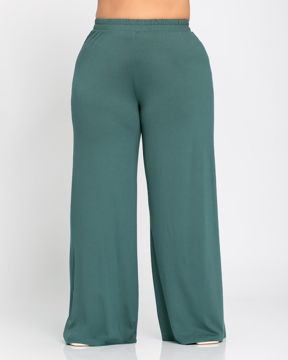 Szerokie spodnie z wiskozy, kolor ciemnozielony