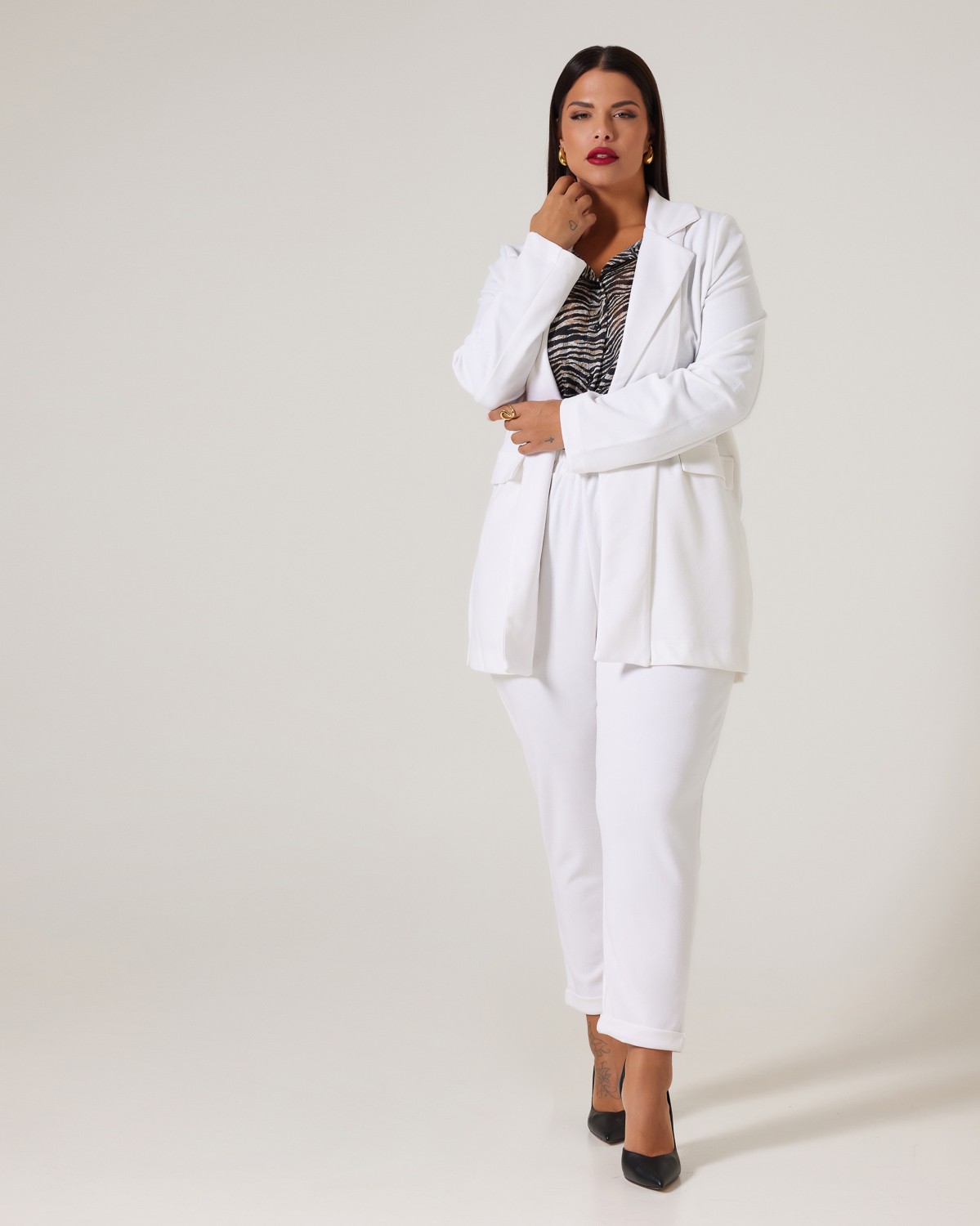 Σετ Blazer - Παντελόνι Off White